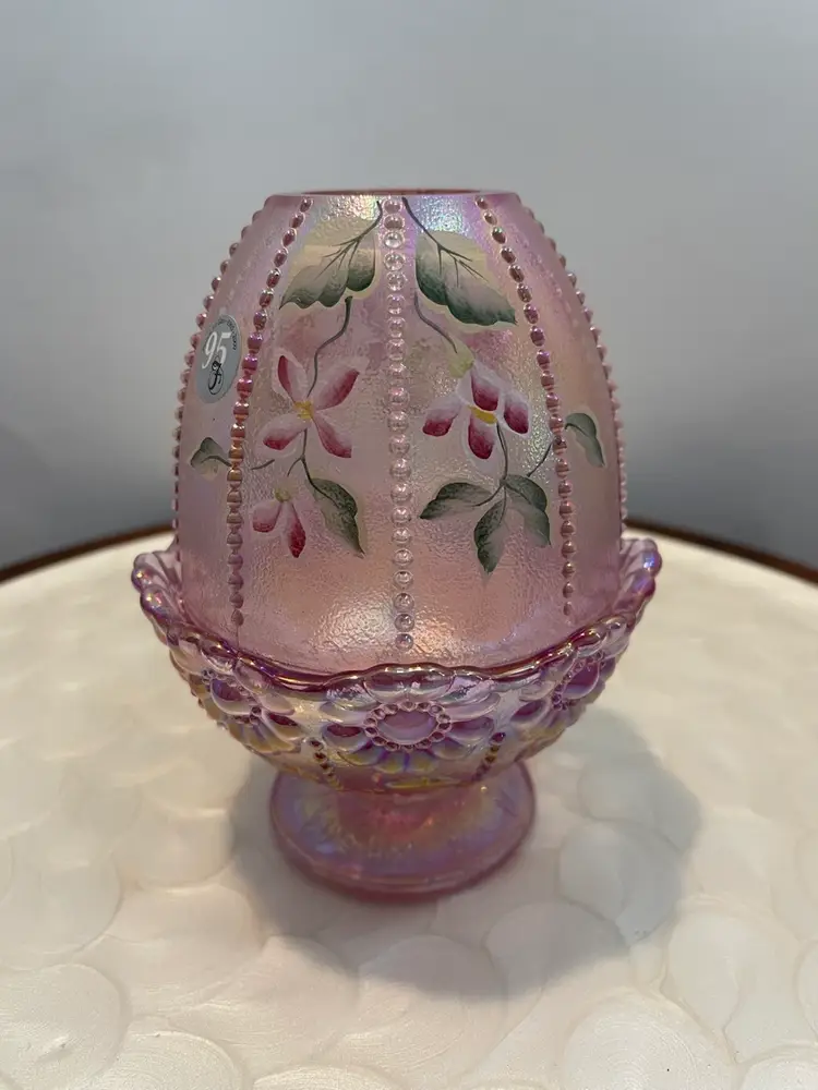 Fenton Pink 95th Anniversary Fairy Lamp