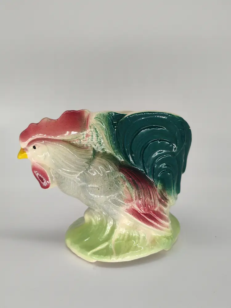 Vtg Ceramic Rooster Figurine/Planter