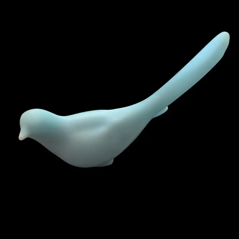 Vintage Fenton blue satin glass "Birds of Happiness" figurine.