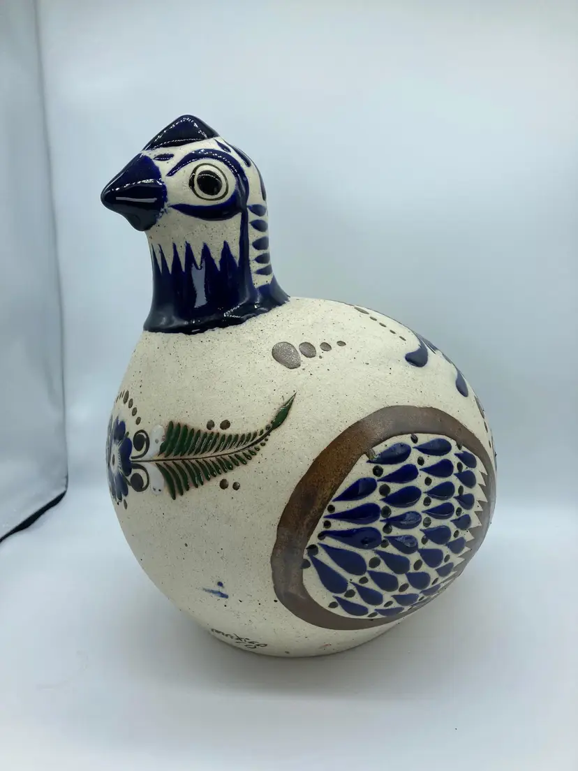 Extra Large Tonala Pottery Bird - Amazing Find!