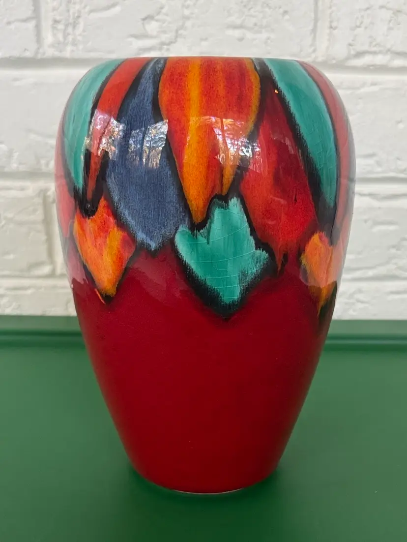 POOLE POTTERY ENGLAND GALAXY PATTERN LIVING LAVA HANDMADE 8.5”Tall original tag