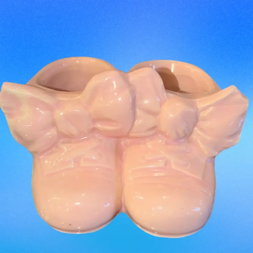 McCoy Pottery Baby Shoe Planter Pink