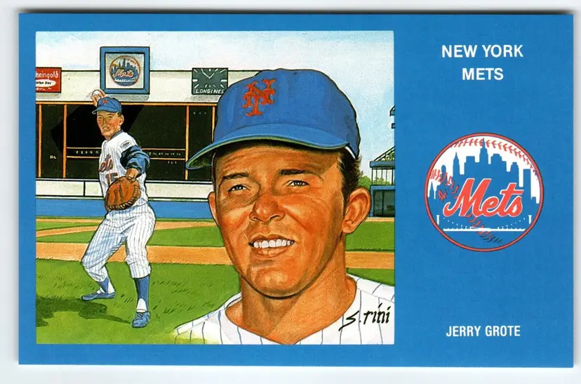 1969 NY Mets Baseball Postcard Susan Rini Jerry Grote Unused Limited Edition