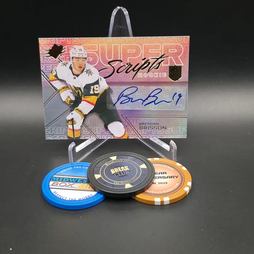 Brendon Brisson Rookie Auto 2024-25 Upper Deck SPx Hockey Rookie Super Scripts Autograph Insert Card #SSR-BB - Vegas Golden Knights