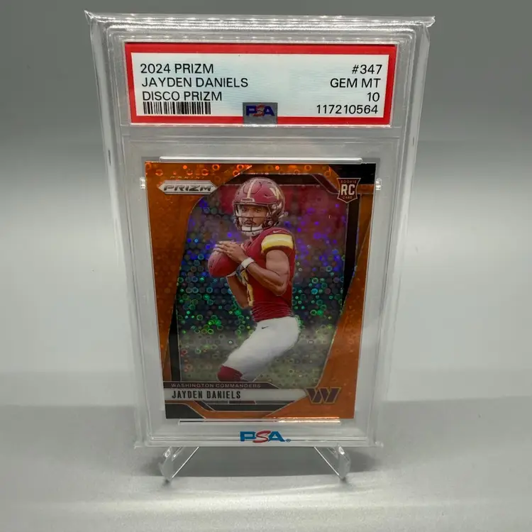 2024 Prizm Jayden Daniels Orange Disco Prizm PSA 10