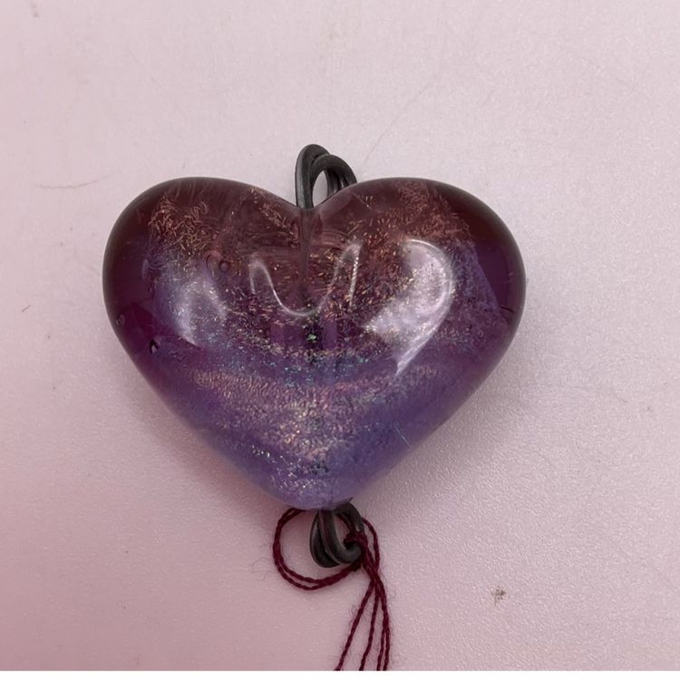 Lampwork Glass Bead Iridescent Purple Studio Art 1”