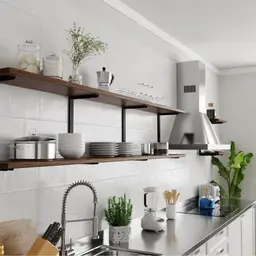 Heavy-Duty Solid Steel Shelf Brackets: 2-Tier 19.5"H