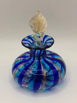 Vintage Murano Venezia Mini Perfume Bottle 3.25” To Top Of Dauber