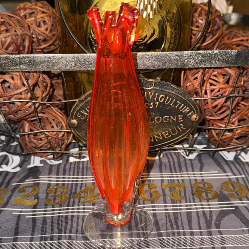 #31- Beautiful, Swung Glass Bud Vase