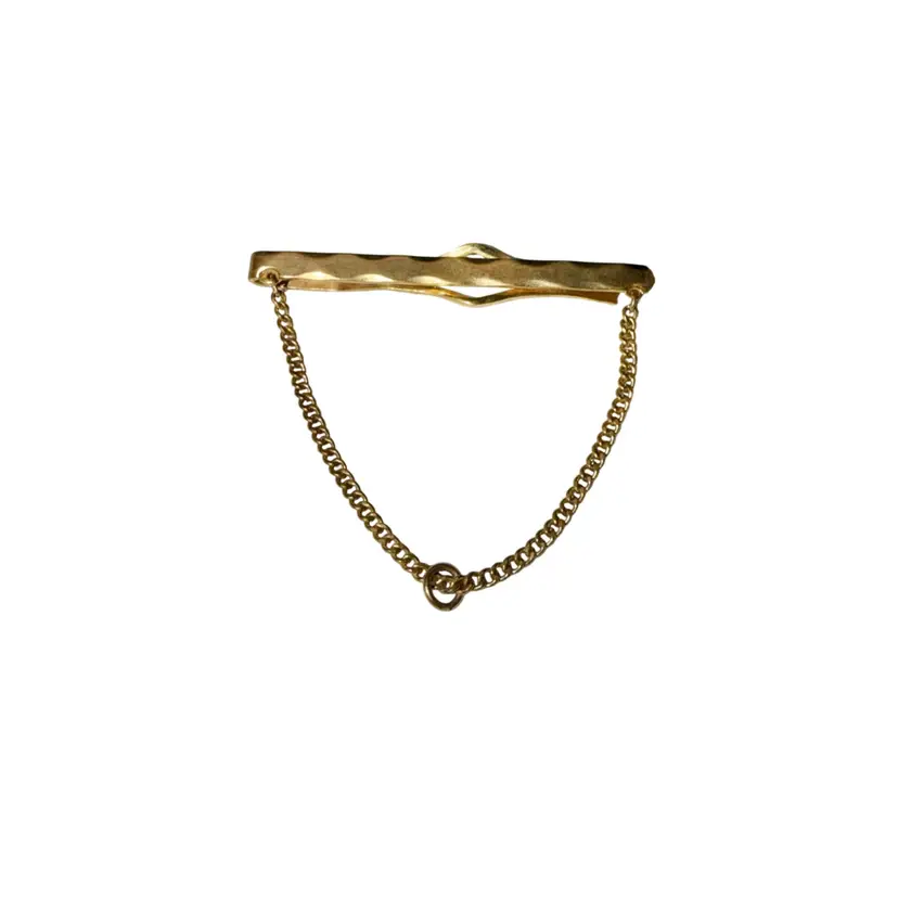 Tie Clip with Chain vintage Mid Century Anson Cravat Holder Men Formal Wear