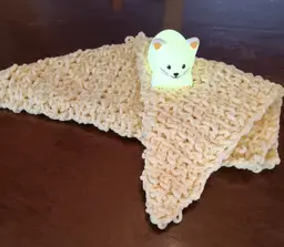 Handmade Yellow Chunky Fur Baby Afghan 24" x 24: