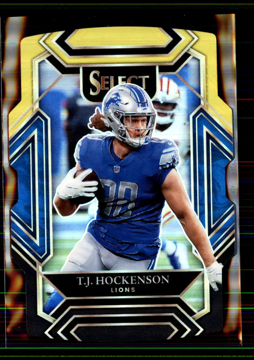 T.J. Hockenson 2021 Panini Select Black & Gold Prizm Die Cut #213 - Detroit Lions - (147-95)