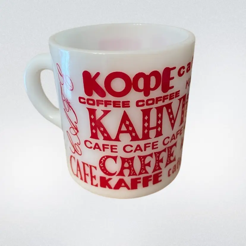 Vintage Fire King Milk Glass Coffee Mug