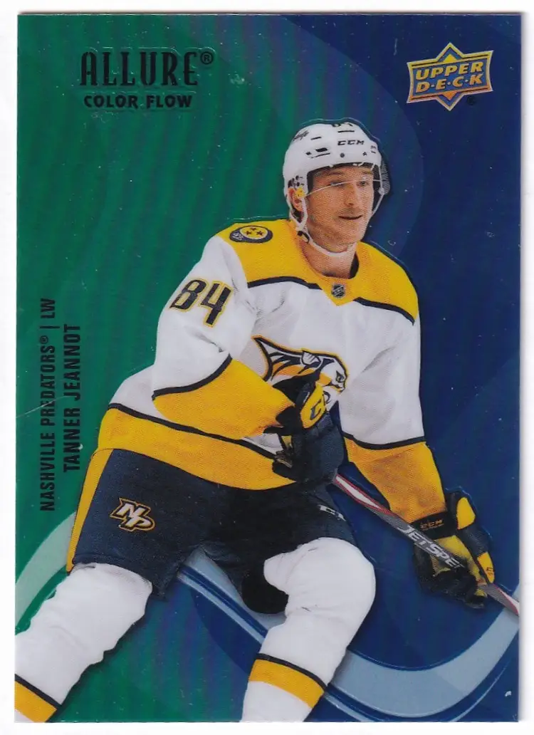 2022-23 Upper Deck Allure Color Flow Green Blue #SF29 Tanner Jeannot Nashville Predators Hockey Card