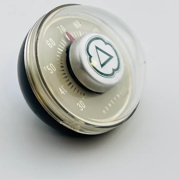 Vintage Mid Century Honeywell Advertising Desk Thermometer Paperweight Works! 2”