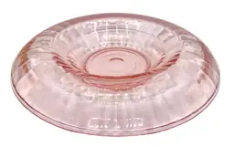 Vintage Depression Glass Large Rolled Rim Console Bowl Pink Optic Round 10.75”