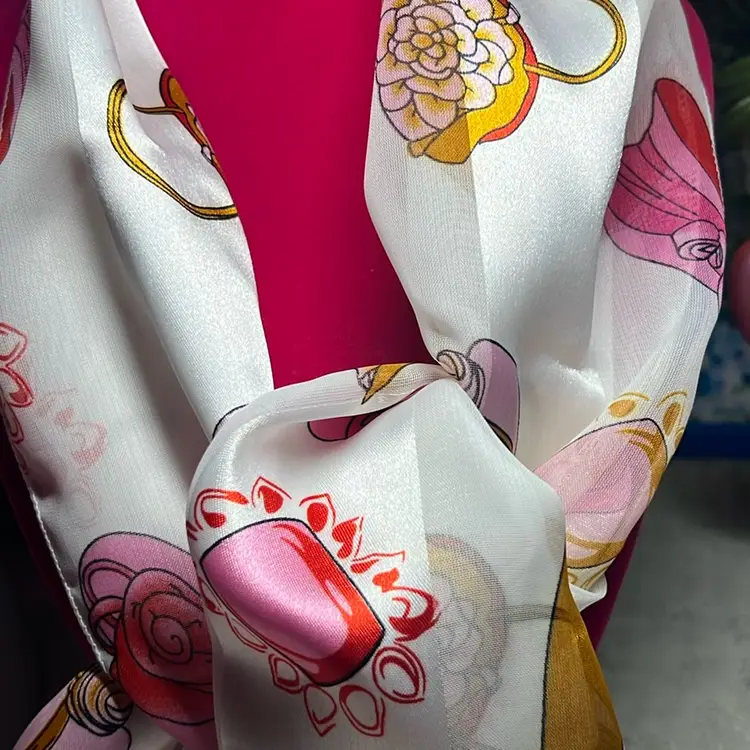 Beautiful Polyester Scarf With Valentines Day Colors.