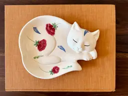 Vintage Lenox “Poppies on Blue” Kitten Spoon Rest | Barnyard Collection