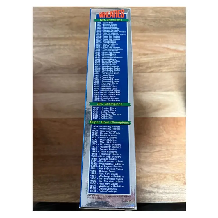 Wheaties NFL 75th Anniversary Box - Empty