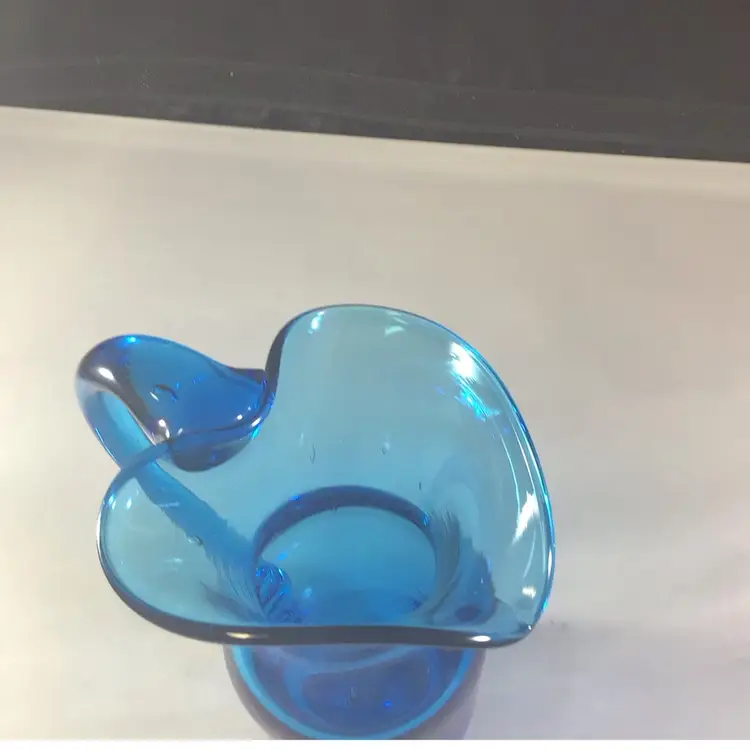 Hand blown Heart Shape Mouth Pitcher With Applied Handle