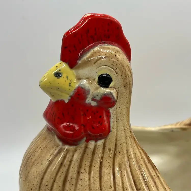 Vtg. Arnel’s Rooster Planter Light Brown Tan 7” **Read