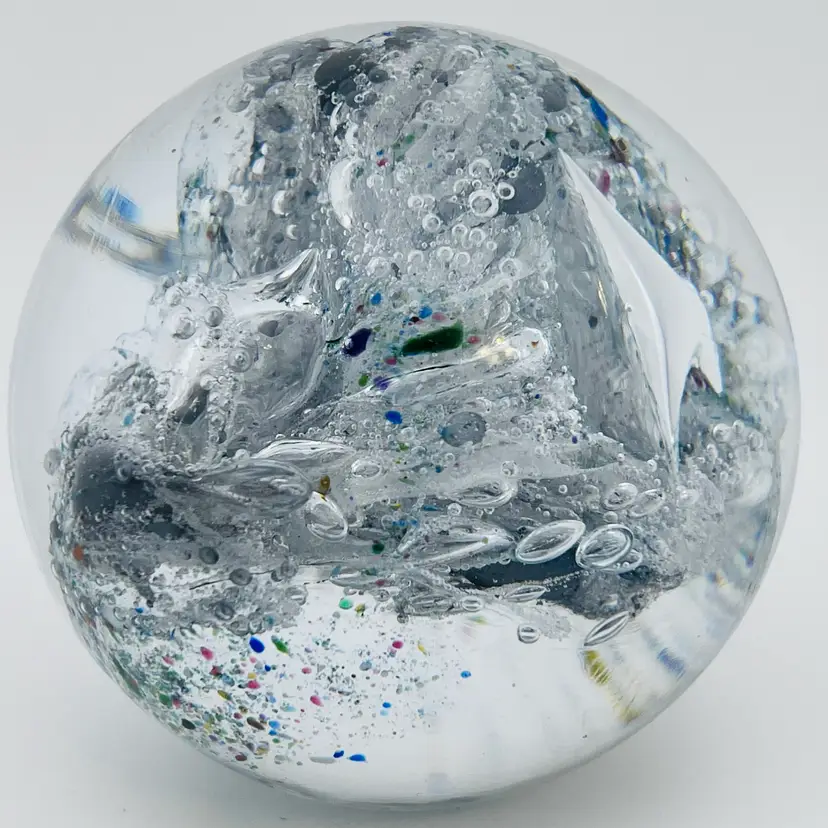 Vintage Signed Paperweight 3”