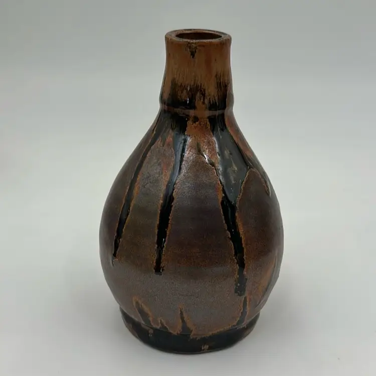 Hand Maid Pottery Bottle Or Vase Has Makers Mark.