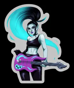 Ember McLain // Clear Vinyl Cartoon Sticker