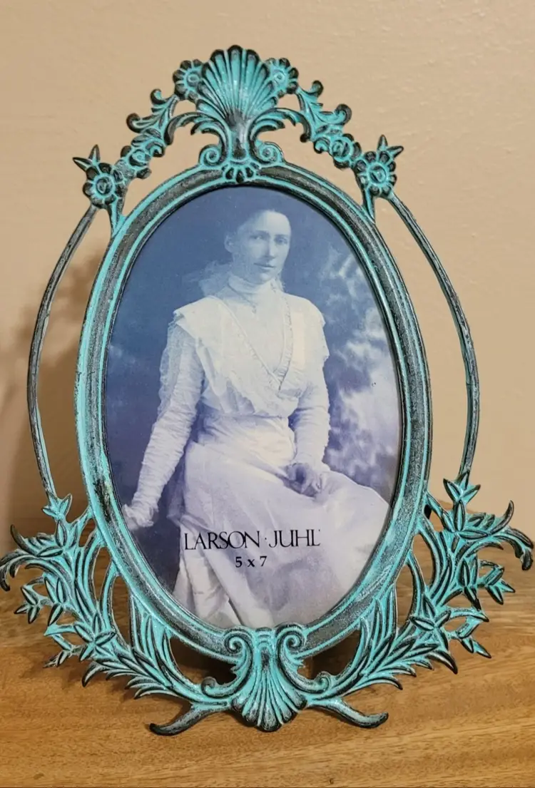 Larson Juhl Green Patina Metal Ornate Frame 10"x7"
