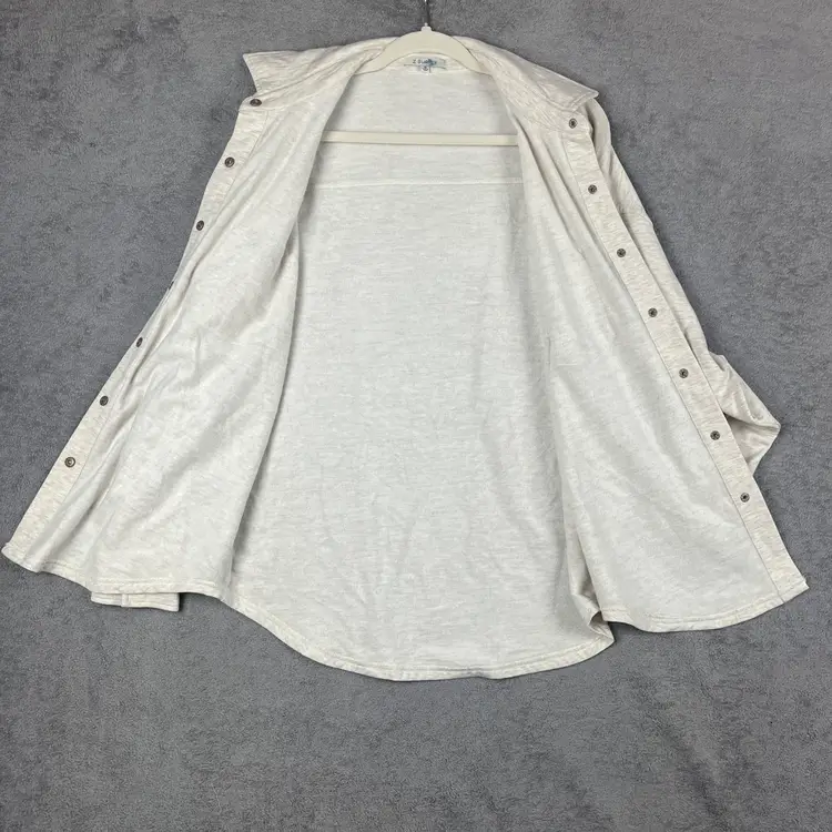 Z SUPPLY Jacket Women’s Size M Cream Modal Blend Brushed Knit Button-Up Shacket