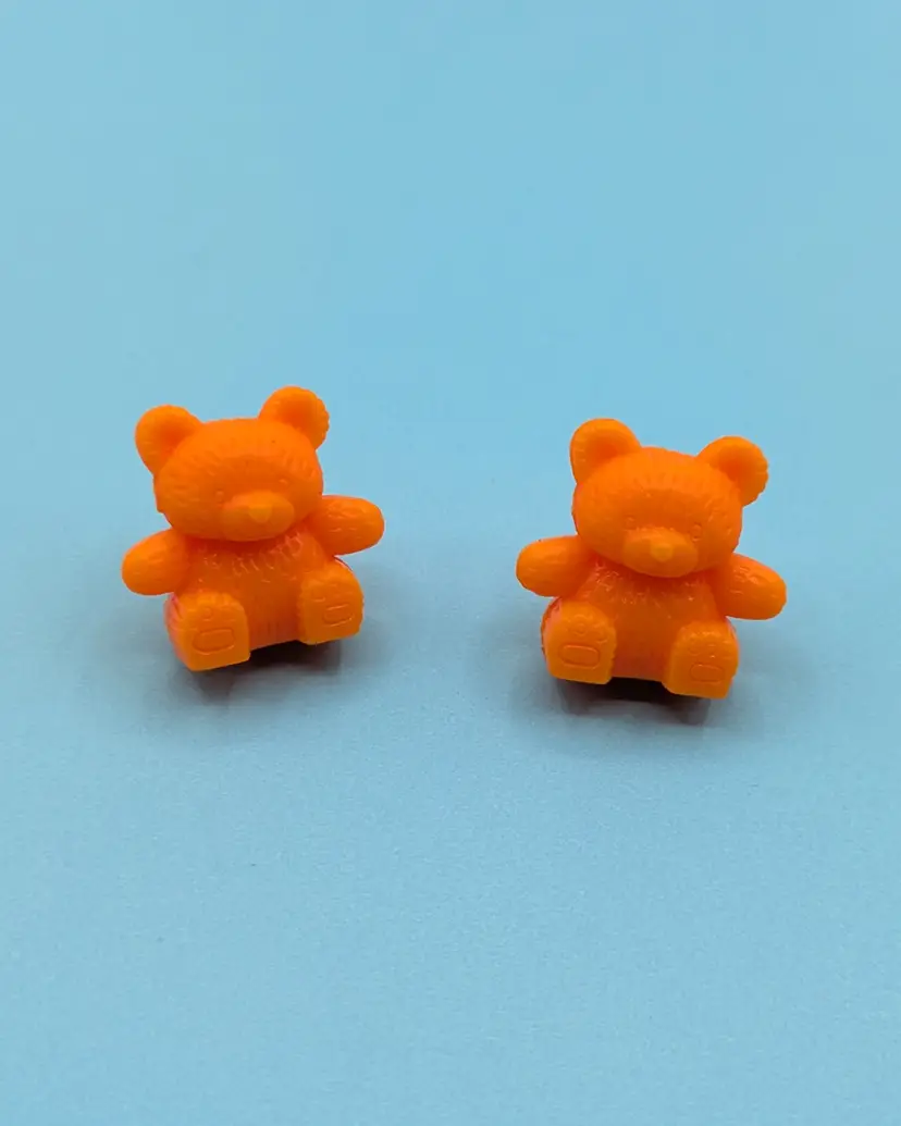 Cute Orange Teddy Bear Stud Earrings