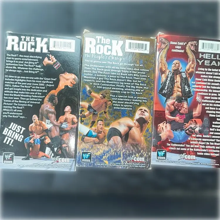 3 Wwf Vhs The Rock and Stone Cold