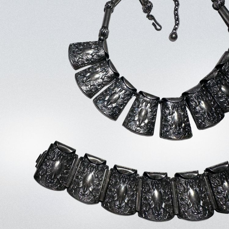 1950's NAPIER Art Nouveau Necklace, Earrings, And Bracelet Art Deco (TESTED)