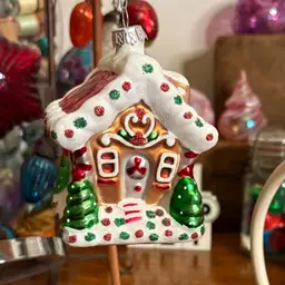 Glass Ornament Gingerbread House