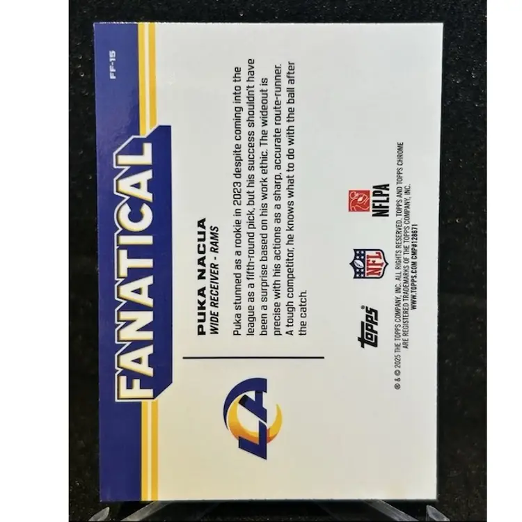 2025 Topps Chrome Puka Nacua Fanatical #FF-15 Los Angeles Rams
