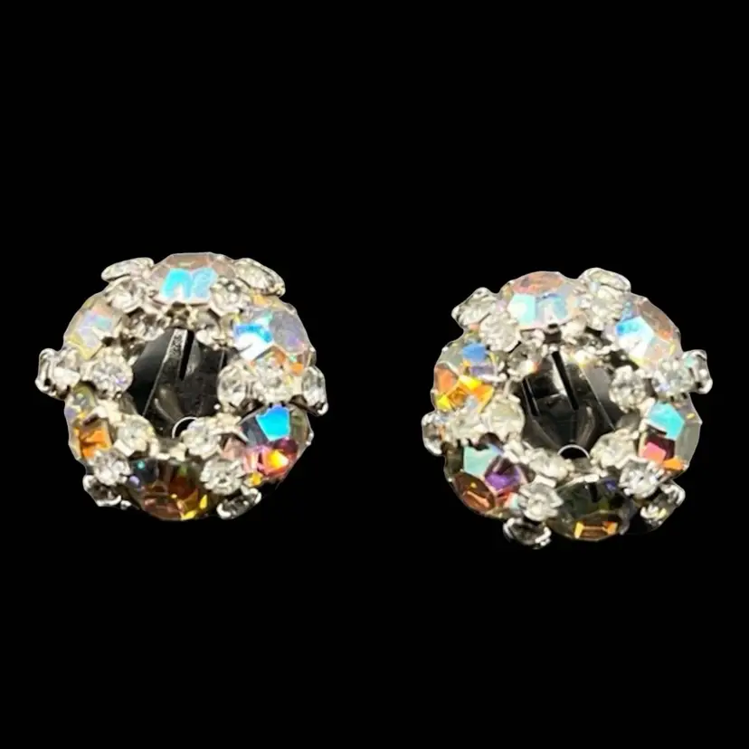 Vintage Warner Rhinestone Clip On Earrings Jewelry