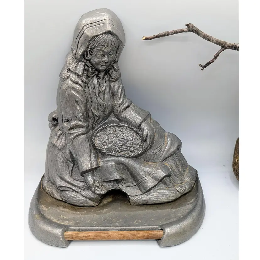 Beautiful Mid Century Cast Metal Sculptural Bird Feeder