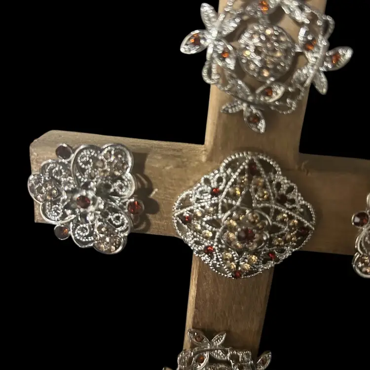 Wooden Cross With Brooches - Made By Me