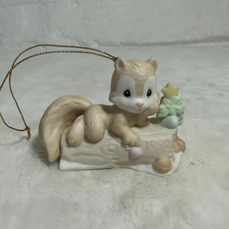 Vintage Precious Moments Ornament 'I'm Nuts About You' Dated 1992 Squirrel