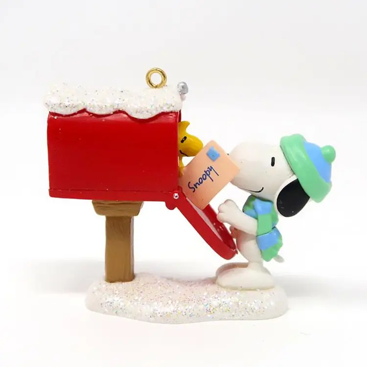 Snoopy & Woodstock Mailbox Miniature Ornament - Peanuts Christmas Decor