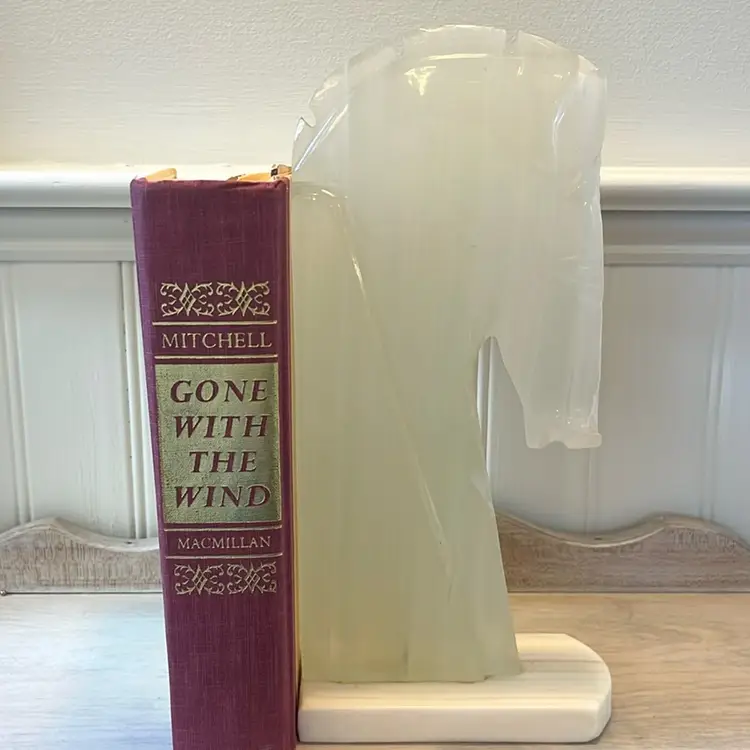 Alabaster Horse Head Bookend