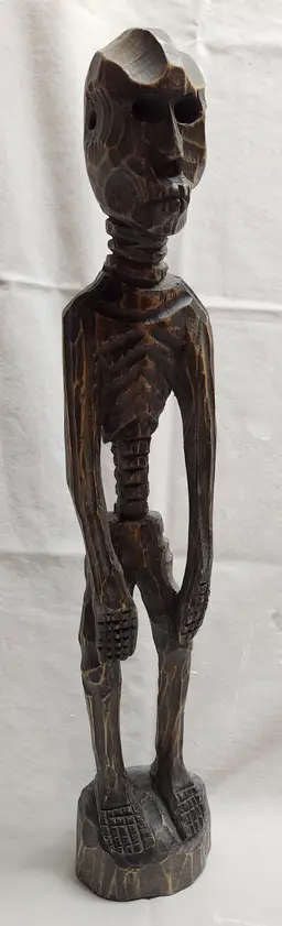 Tiv Skeleton Hand Carved Wooden Statue