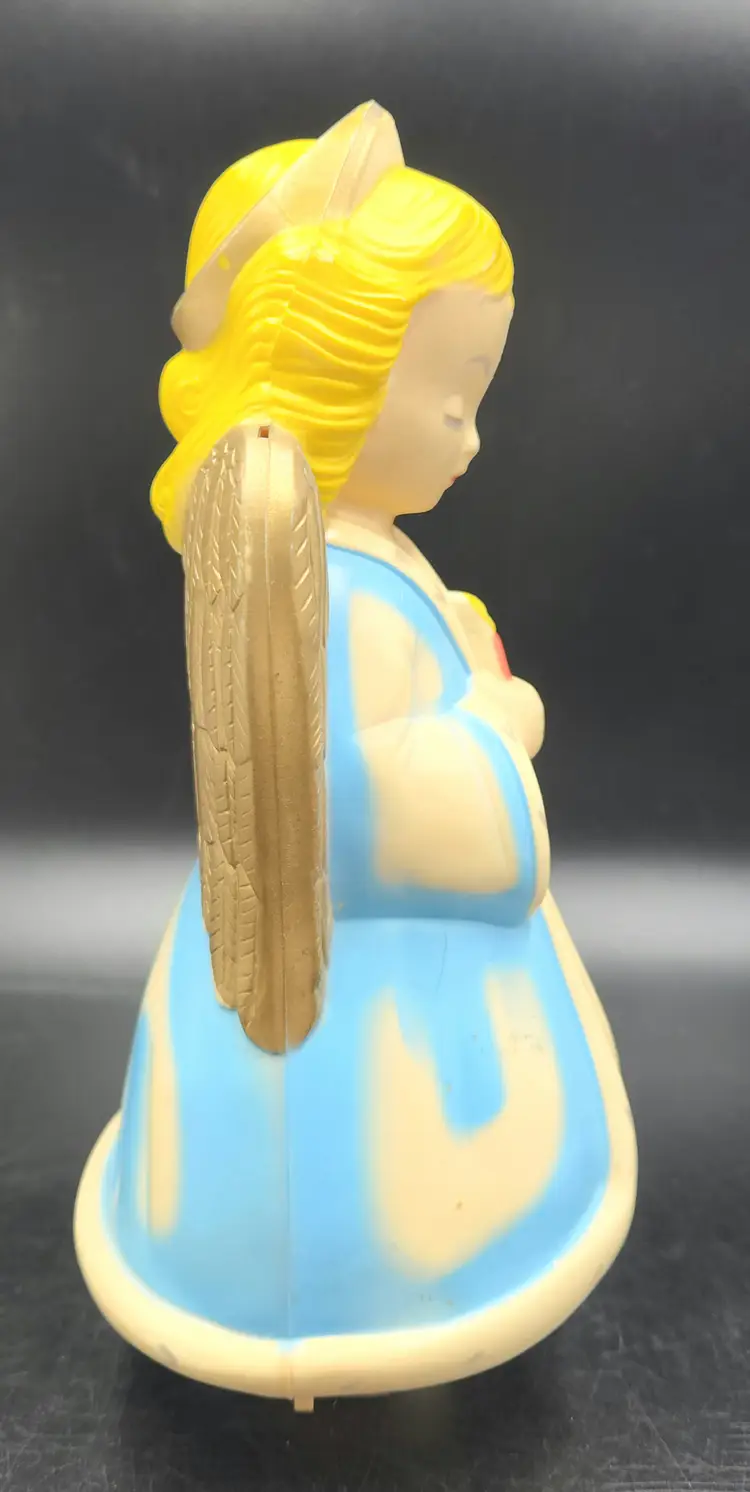 Vintage NOMA Blow Mold Angel Tree Topper Christmas 1950 Hand Painted MCM