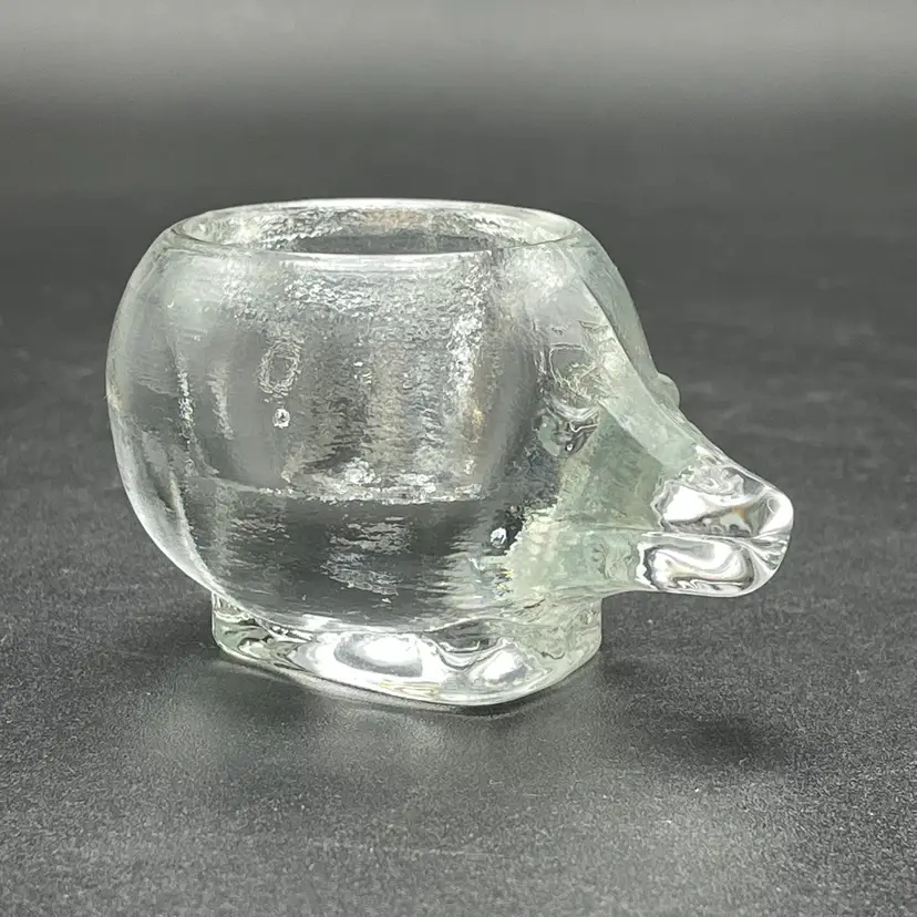 Pukeberg Sweden Glass Hedgehog Votive Candle Holder Glows Original Lable Vintage