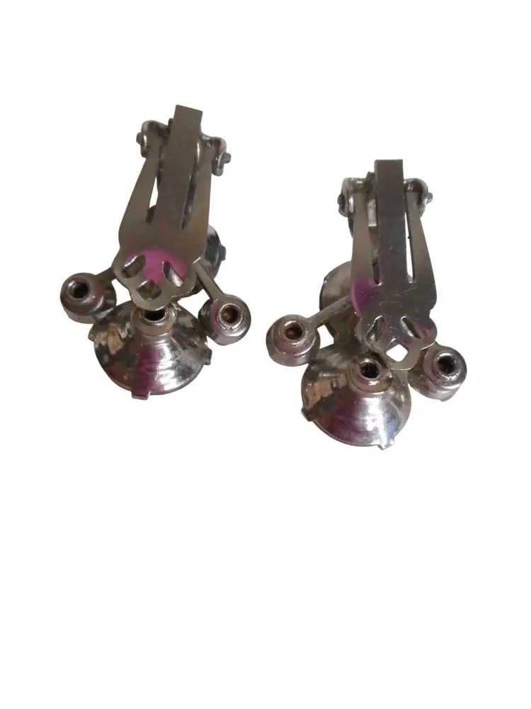 Vintage Rhinestone Clip on earrings Estate Costume