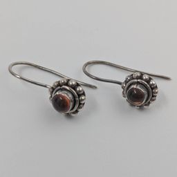 Orange Glass & Sterling Earrings
