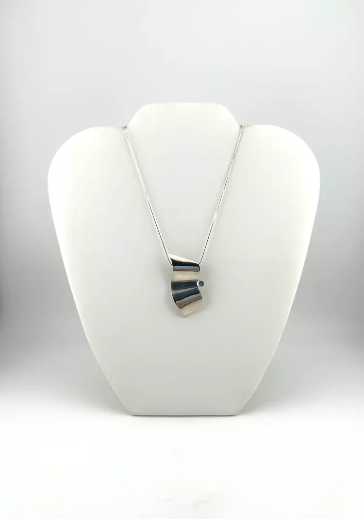 Vintage Sterling Artisan Made Pendant on 15” Chain