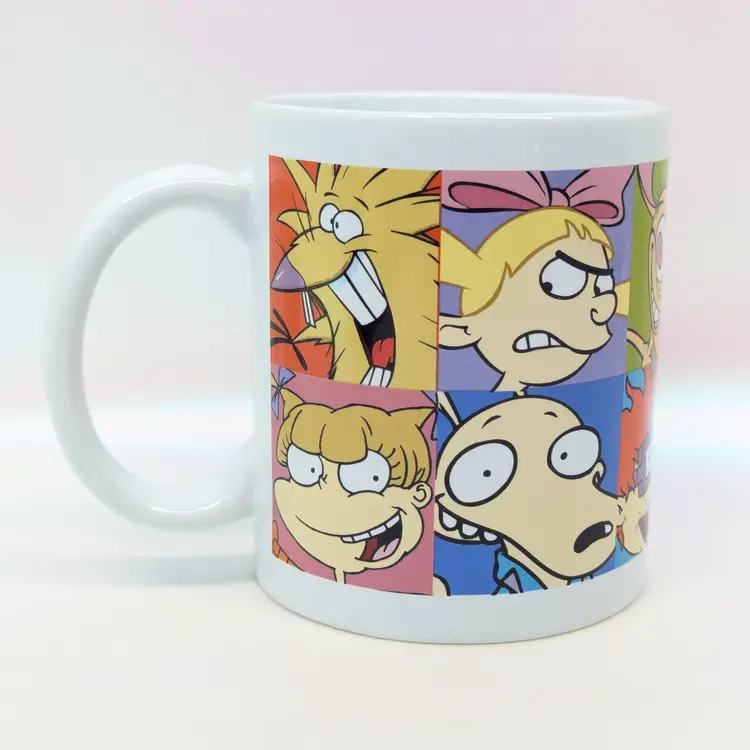 Nickelodeon Nicktoons 12oz Coffee Mug 2019 Viacom Rugrats, Hey Arnold, Ren & Stimpy, Angery Beavers, Rocko's Modern Life