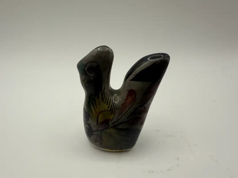 Vintage Mexican Tonala Hand-painted Miniature Hen