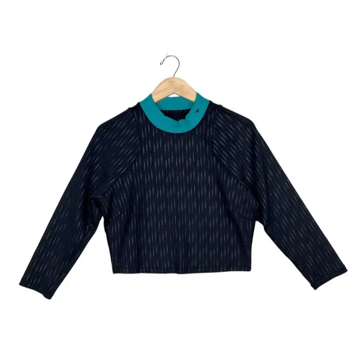 Bad Birdie Performance Cropped Top Long Sleeve Blue women's size XL